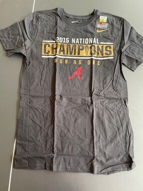 Nike Black T-Shirt with Gold and Red Championship Print